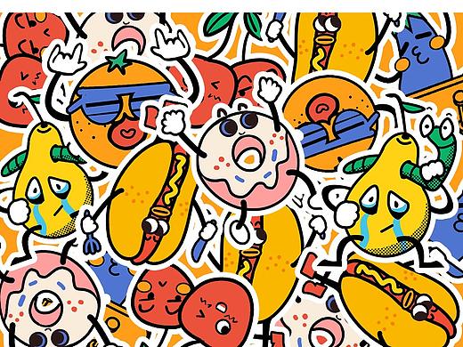 doodle风创意贴纸展示