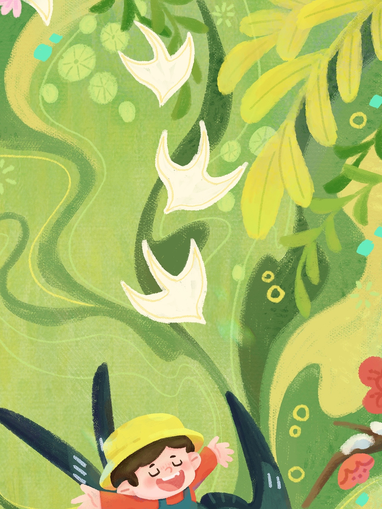 冬雪初融，春草初生 | 儿童插画（图ZMzMxOTAyMjIw） - 儿童插画 - 站酷设计师大龙_Dalong原创素材 - 站酷ZCOOL