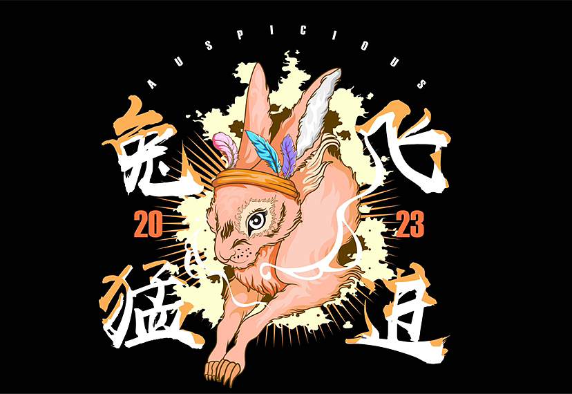 兔年插画,矢量插画