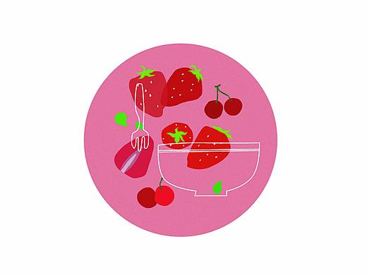 小清新水果插画