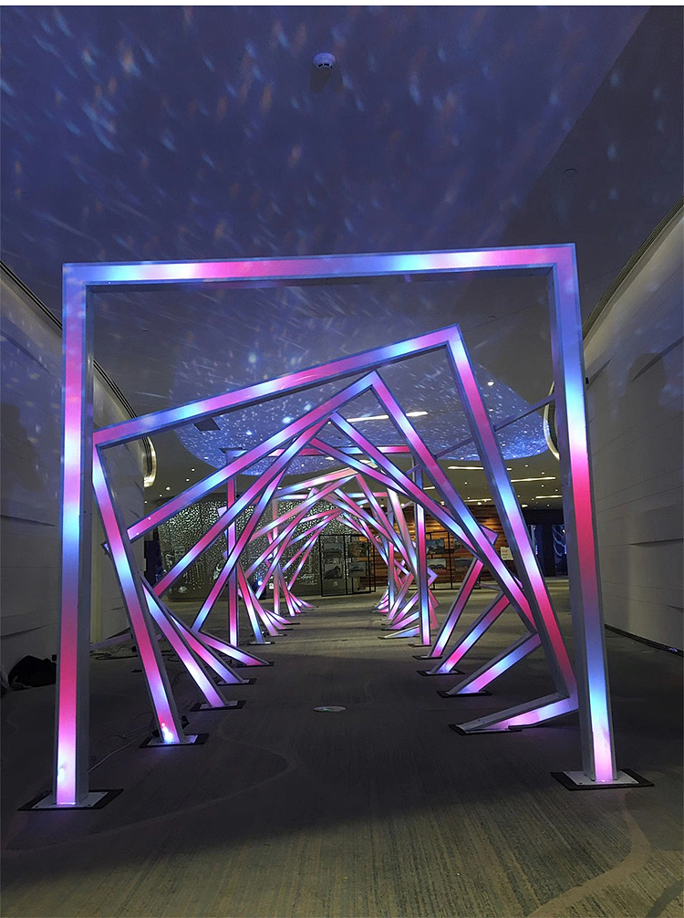 上海幕明几何发光拱门 舞台婚礼商场多边形幻彩隧道|空间|展陈设计|幕