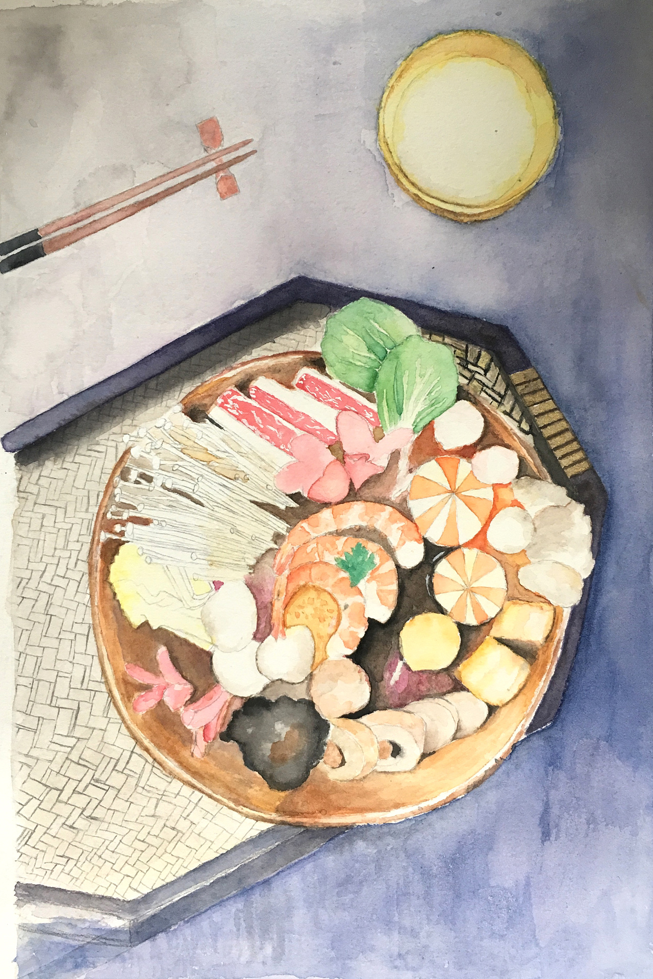 火锅美食·水彩
