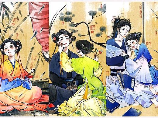 原创| 水墨双人插画系列