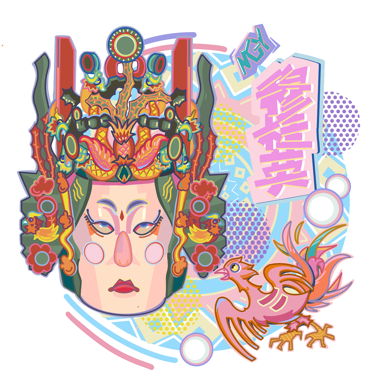 傩戏面具文创设计（图ZMzc2ODQ4NjM2） - 商业插画 - 站酷设计师兔先森z原创素材 - 站酷ZCOOL