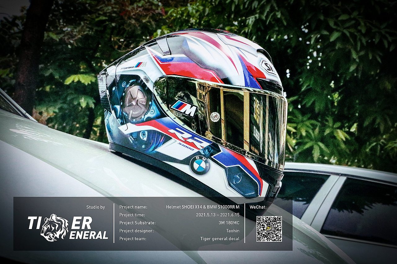 头盔涂装shoeix14宝马摩托车机车s1000rrm涂装