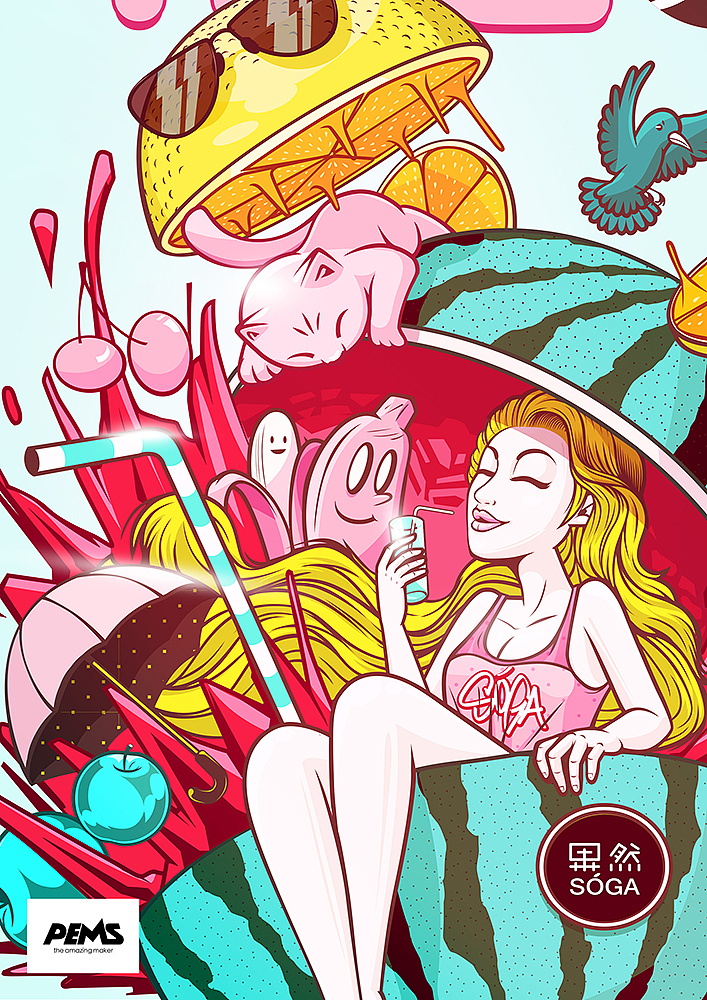 summer time 夏日西瓜以及大妞和粉猫