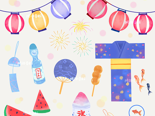 日本夏祭元素