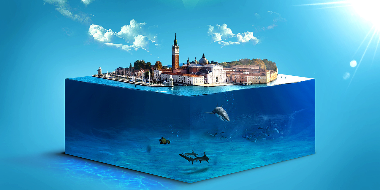 水上城市合成图（图ZMTA1MTY3MzMy） - 海报 - 站酷设计师吴鸿金原创素材 - 站酷ZCOOL