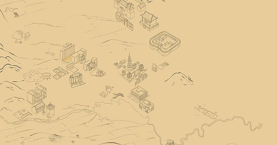 大工程——平顶山手绘地图定稿了，又一个古风手绘地图（图ZMjA3NzMzMjky） - 商业插画 - 站酷设计师喵星岛文创原创素材 - 站酷ZCOOL