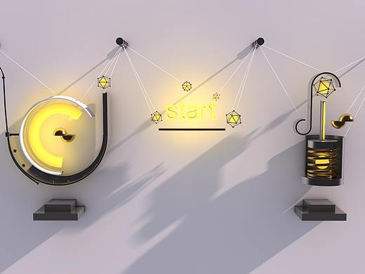 C4D UI字体设计