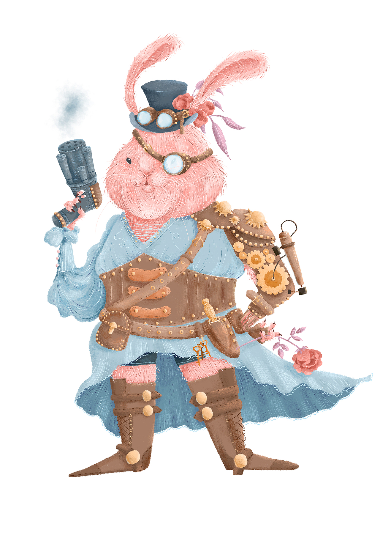 蒸汽朋克兔兔,枪与玫瑰,野性又温柔