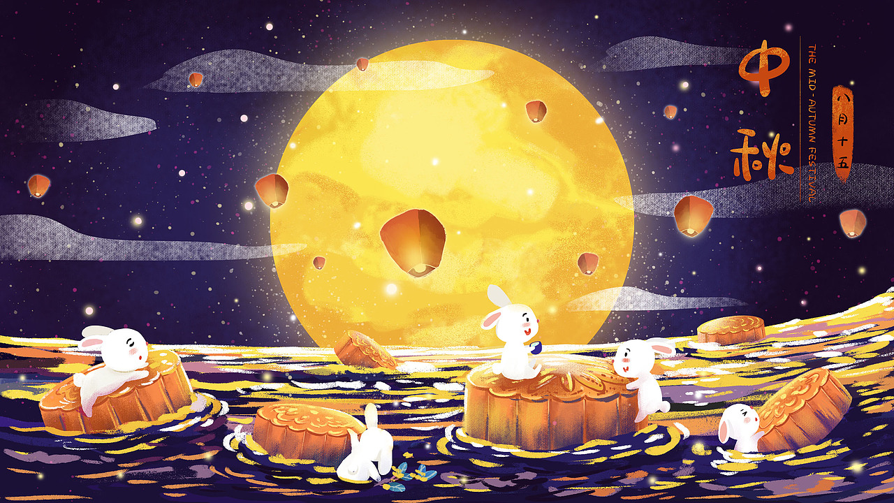 中秋节主题可爱兔子月饼