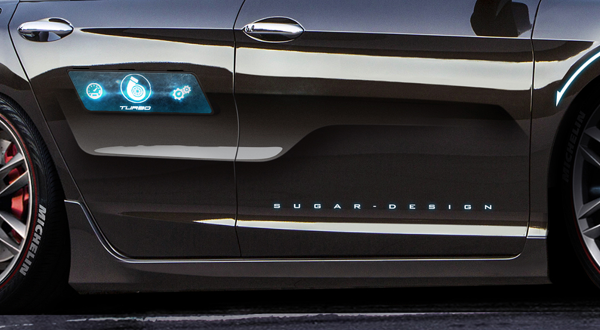 车身侧面依然是夸张的冲压钢板覆盖件，放置在后门的屏幕可以快速取下，成为车内乘客的Ipad，就是需要体验者适应一下菱形的屏幕