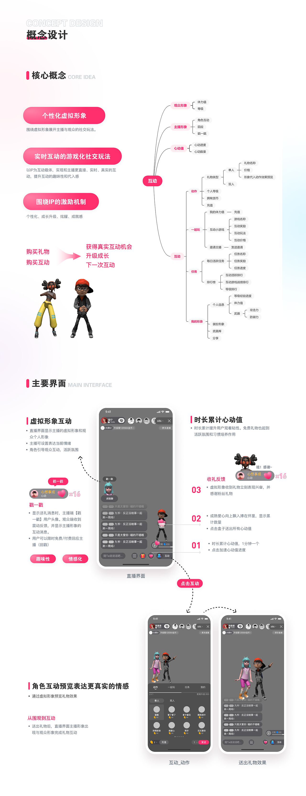 娱乐直播送礼玩法概念交互原型设计