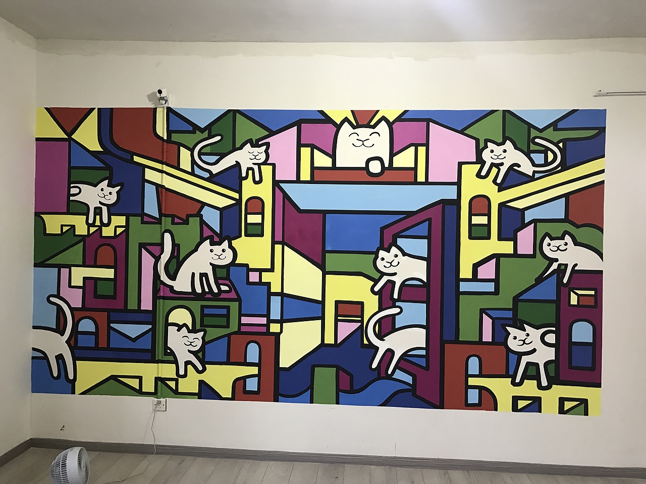 最近的猫咪墙绘篇!壁画