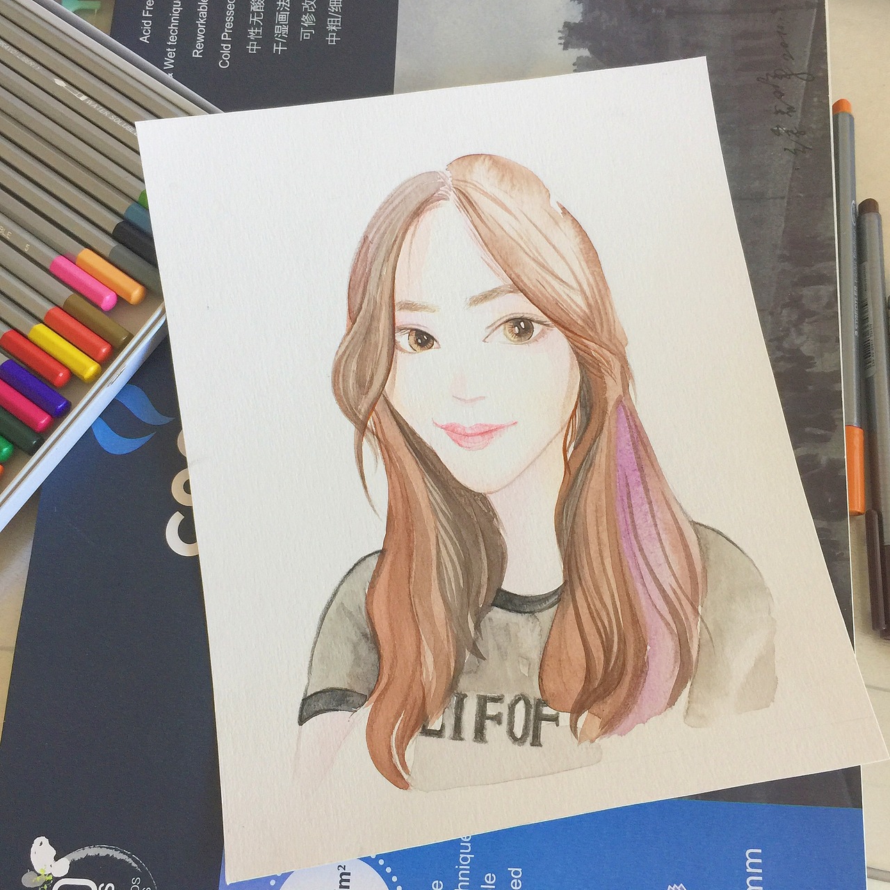 水彩手绘头像（图ZNTcyNDEyMzI=） - 绘画 - 站酷设计师MonicCAT原创素材 - 站酷ZCOOL