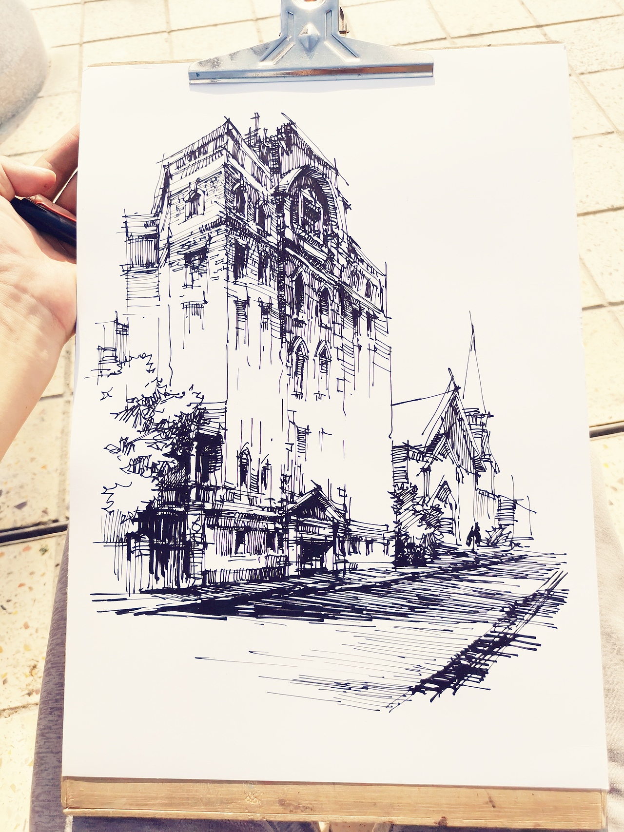 外滩钢笔速写建筑写生