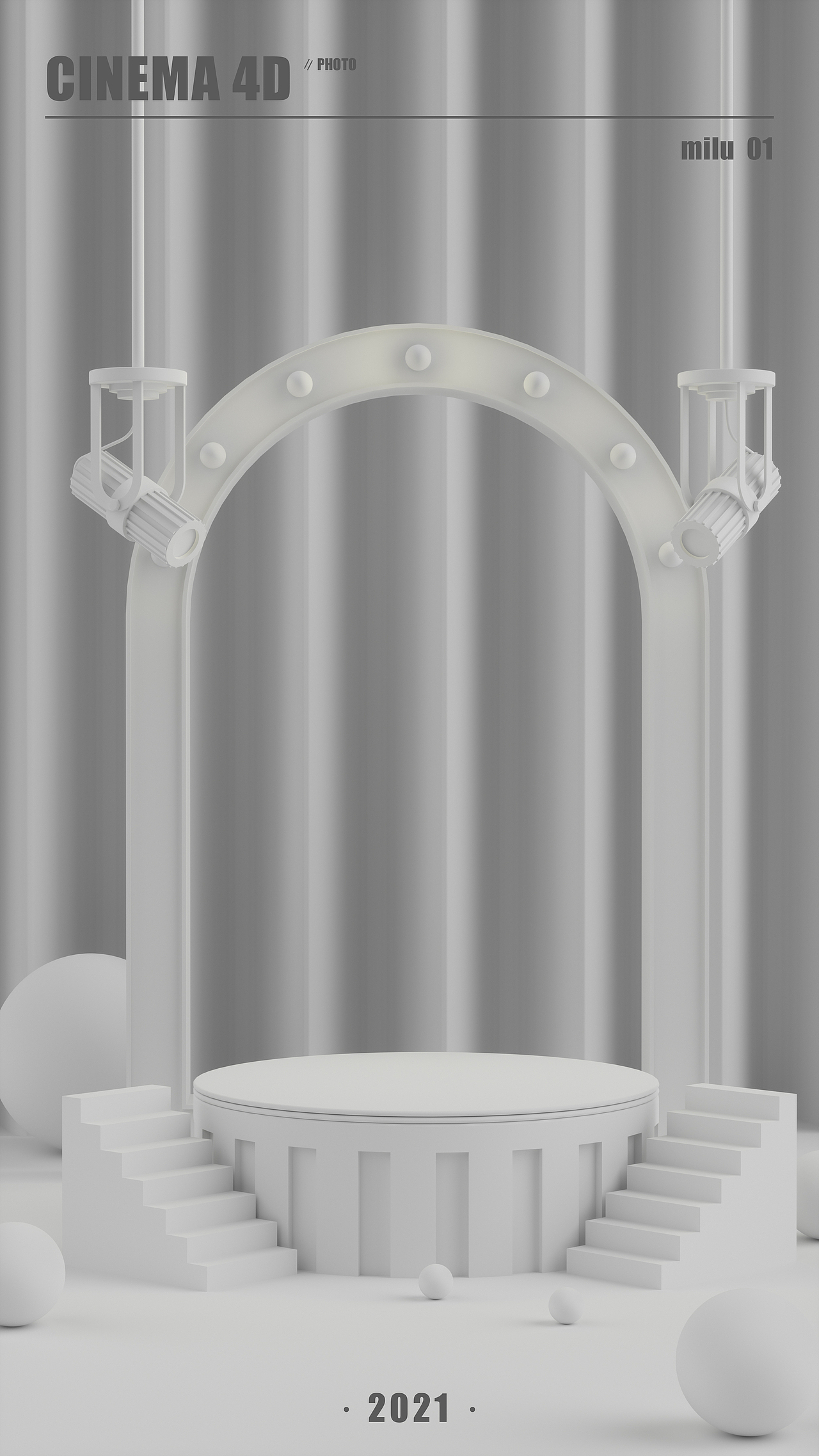 【C4D练习打卡】电商美陈展示场景