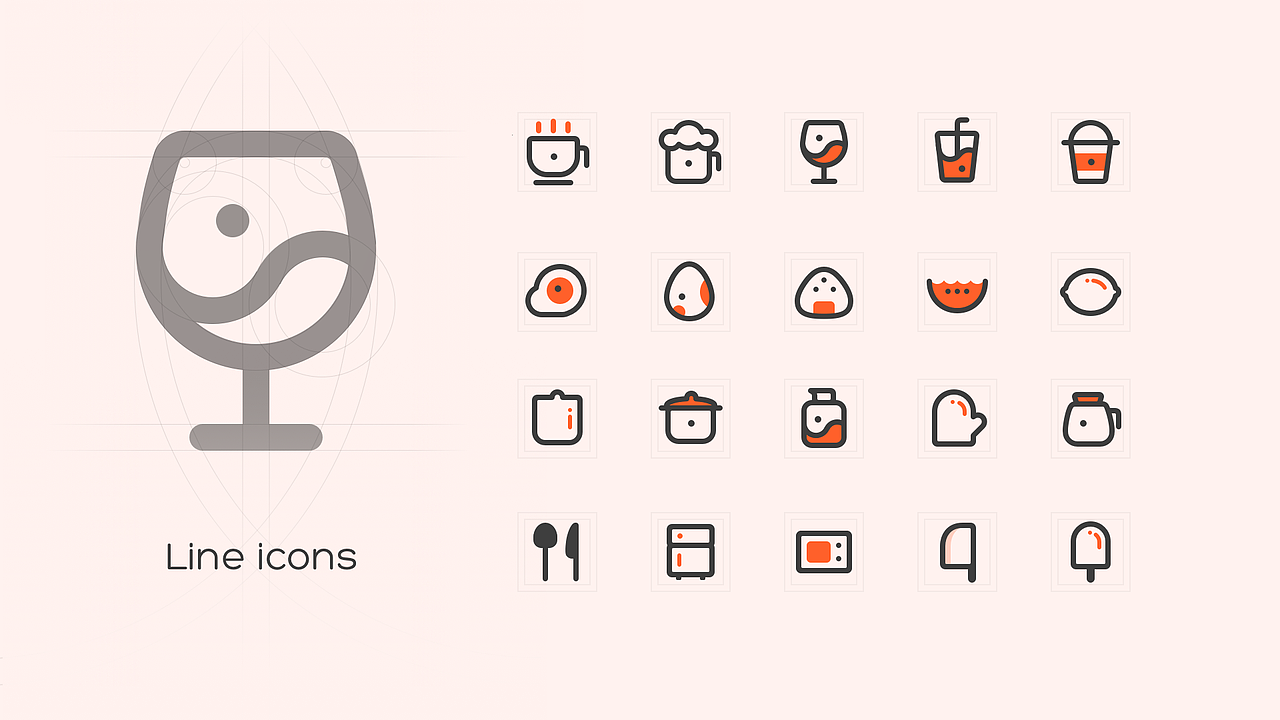 食品类线性icon练习一组（图ZNTEwMzkwODg=） - 图标 - 站酷设计师fenghai12388原创素材 - 站酷ZCOOL