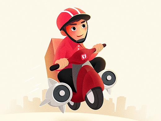 百度外卖插画海报设计