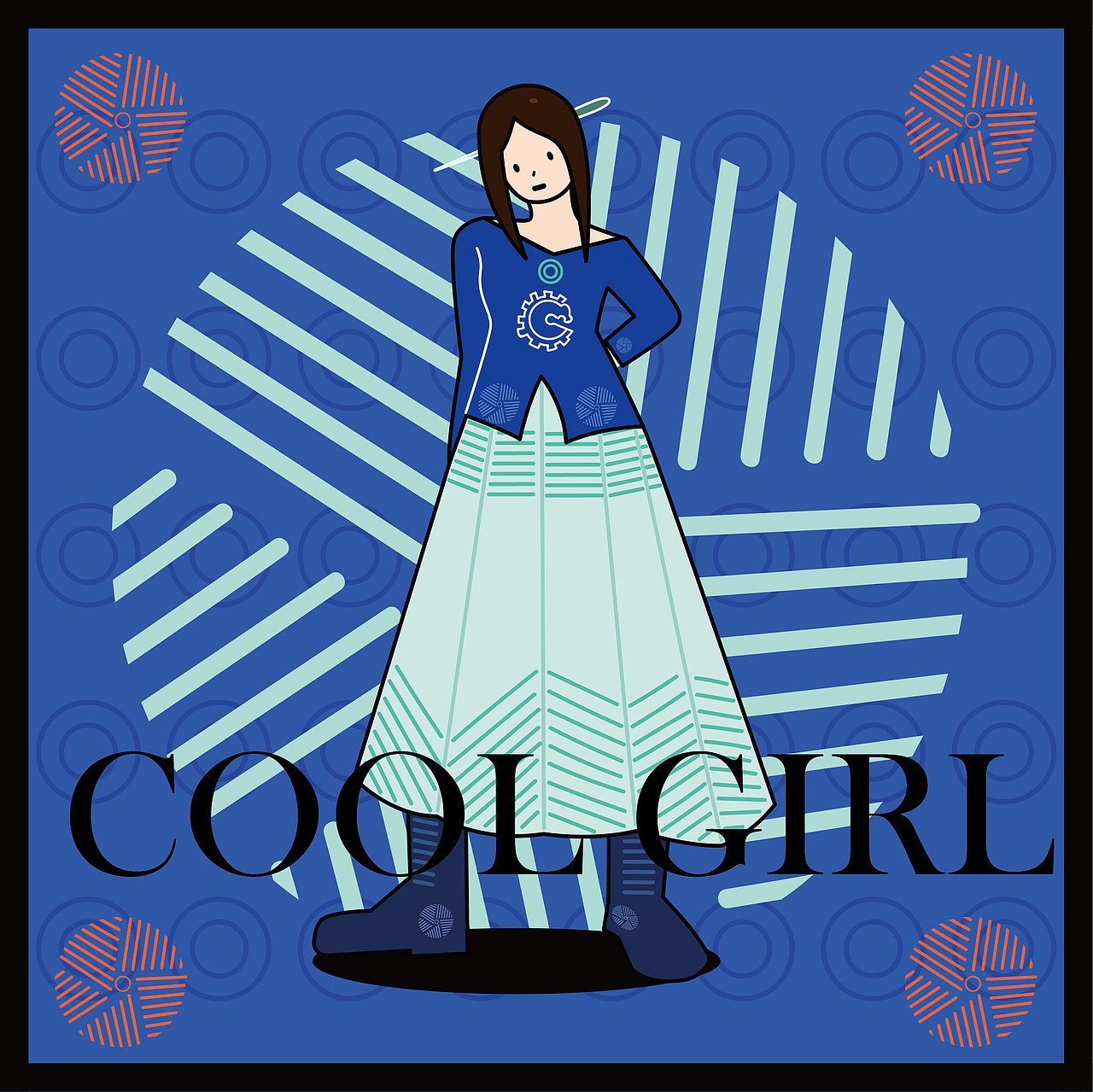 女孩——衣上纹样（图ZMjc3Njc4OTQ0） - 新锐潮流插画 - 站酷设计师诗蕴sy原创素材 - 站酷ZCOOL