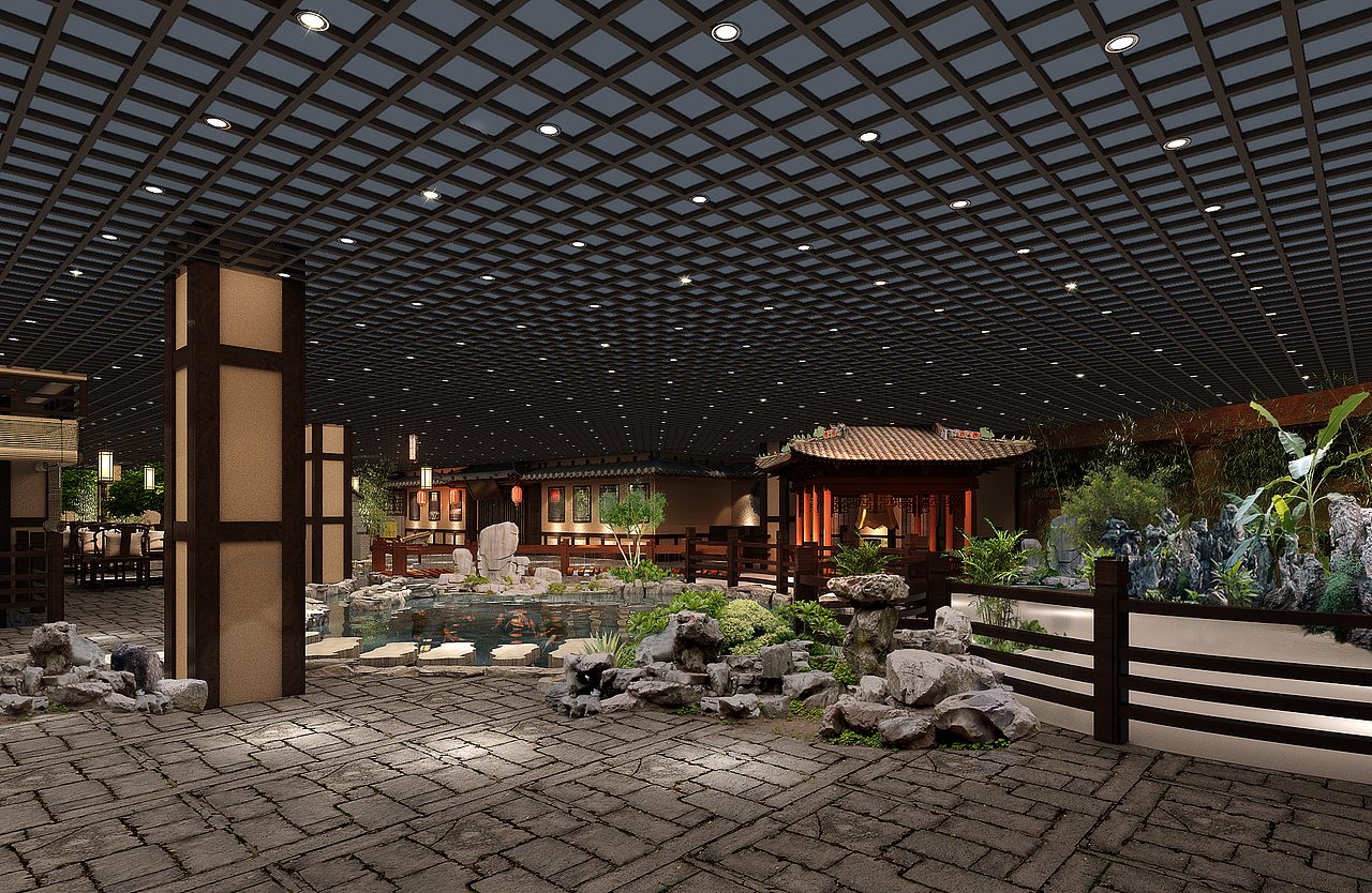 1992效果图复古风餐厅出图效果图