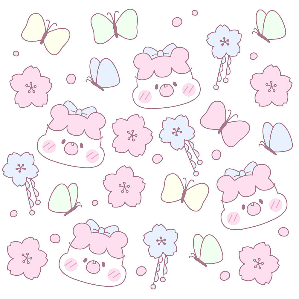 小仓鼠DOREMI樱花系列卡通壁纸