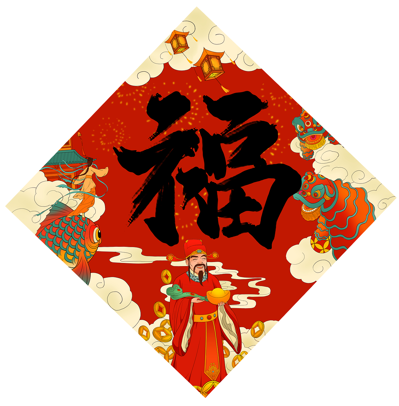 国风对联（图ZMjcyMTc1MzU2） - 商业插画 - 站酷设计师阴阳镜原创素材 - 站酷ZCOOL