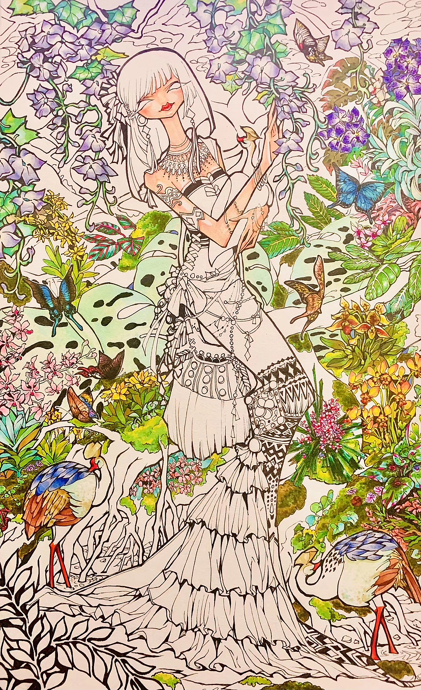 马克笔装饰画（过程+局部细节）（图ZMzQ5NDYzOTA4） - 绘画 - 站酷设计师YYZMI原创素材 - 站酷ZCOOL