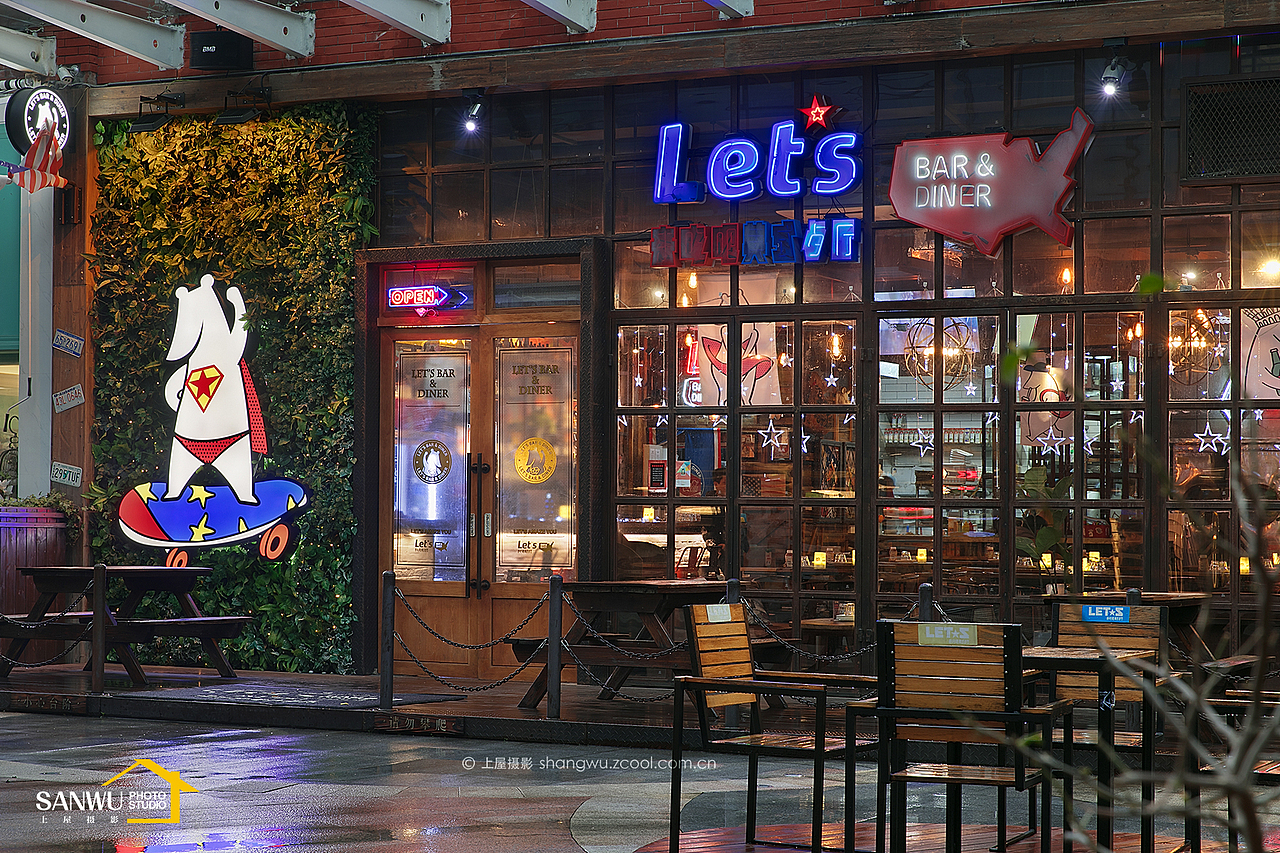 上屋摄影｜王府井 Let's bar餐厅（图ZNzQ1MzE2NjA=） - 环境/建筑摄影 - 站酷设计师上屋摄影原创素材 - 站酷ZCOOL