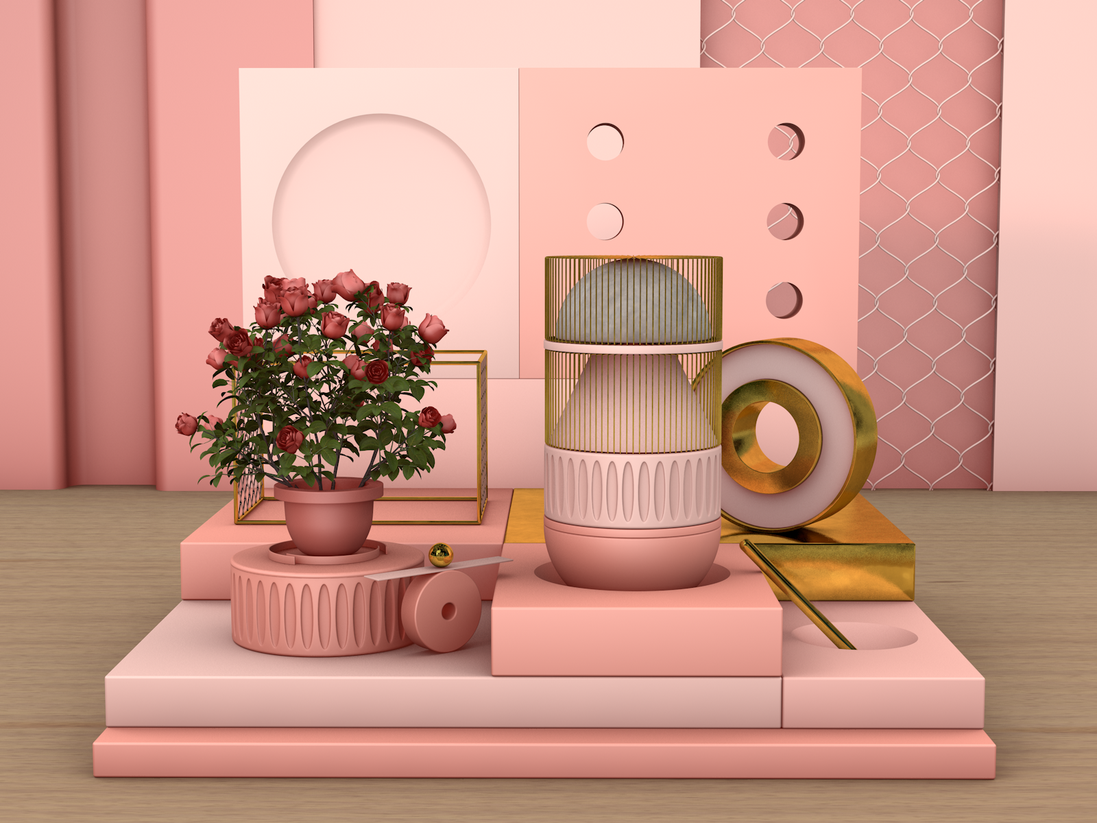 c4d小场景搭建渲染合集