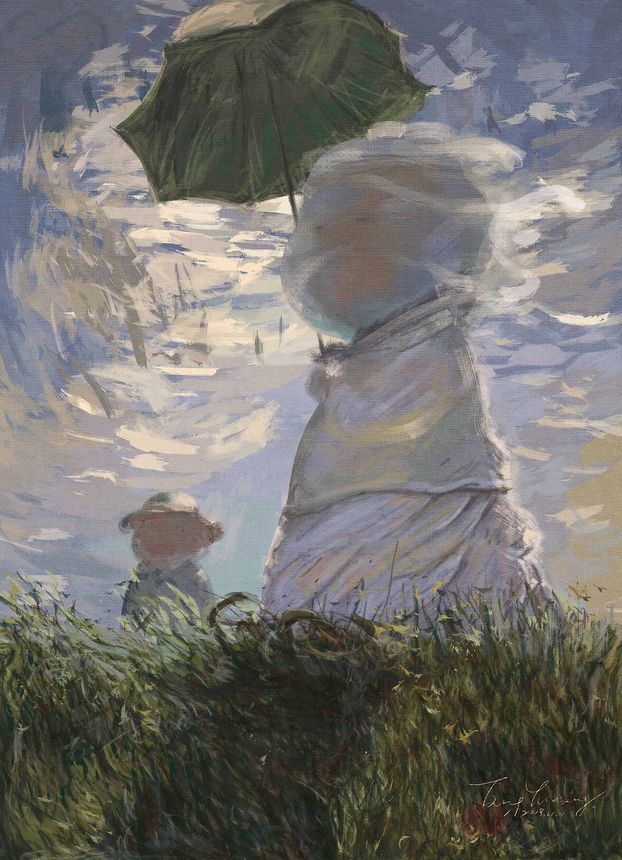 莫奈  撑阳伞的女人