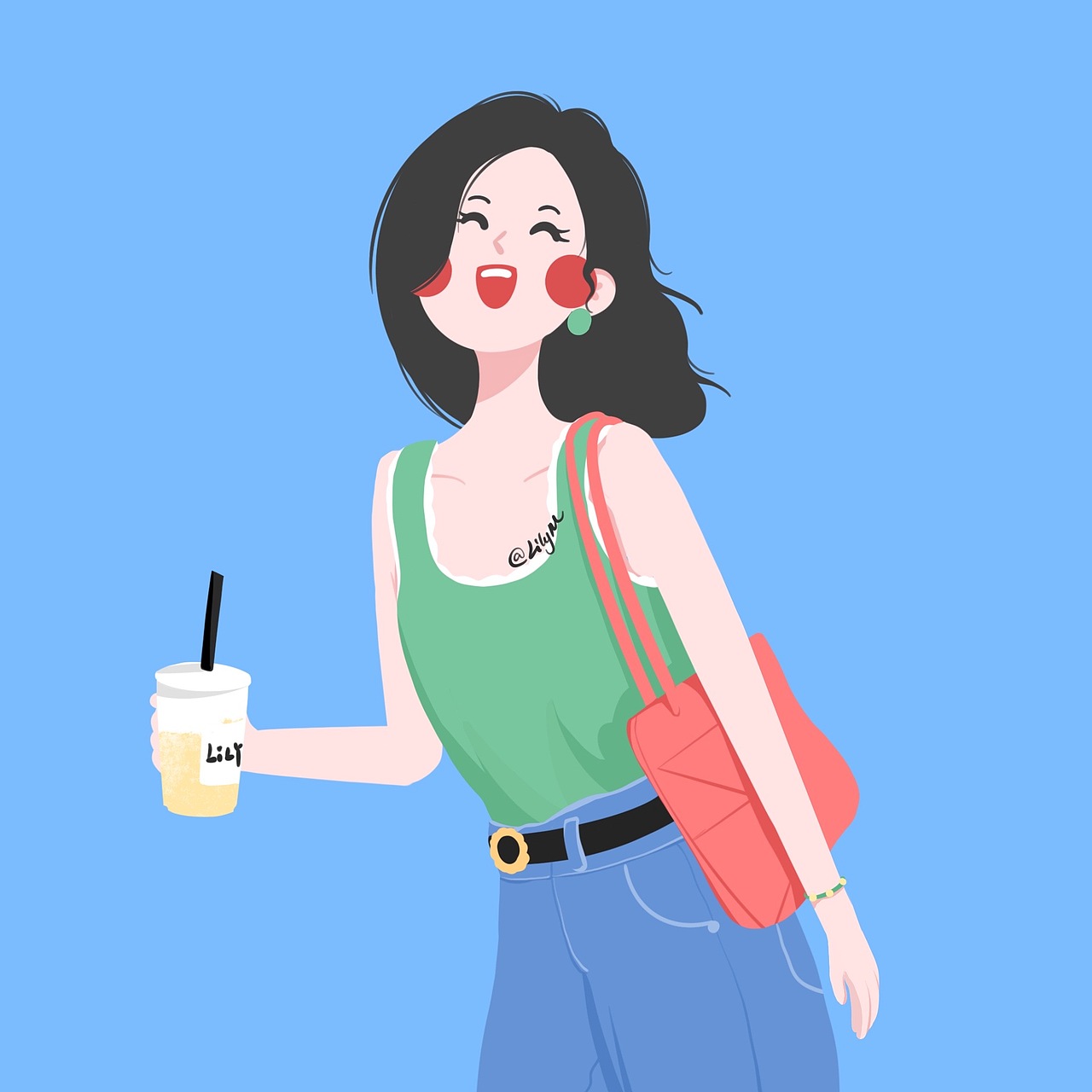 女生头像｜做个快乐的人儿｜插画头像（图ZMzA3OTA0NzMy） - 创作习作 - 站酷设计师小白爱画画原创素材 - 站酷ZCOOL