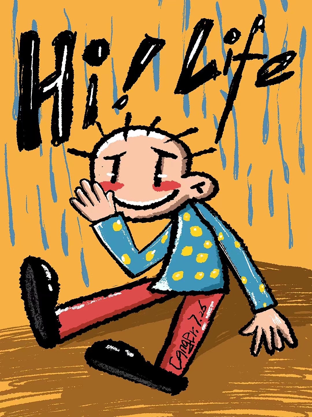 I’m ok（图ZMjY0MzE5Nzc2） - 新锐潮流插画 - 站酷设计师哎嘛啊丶是苍耳啊原创素材 - 站酷ZCOOL