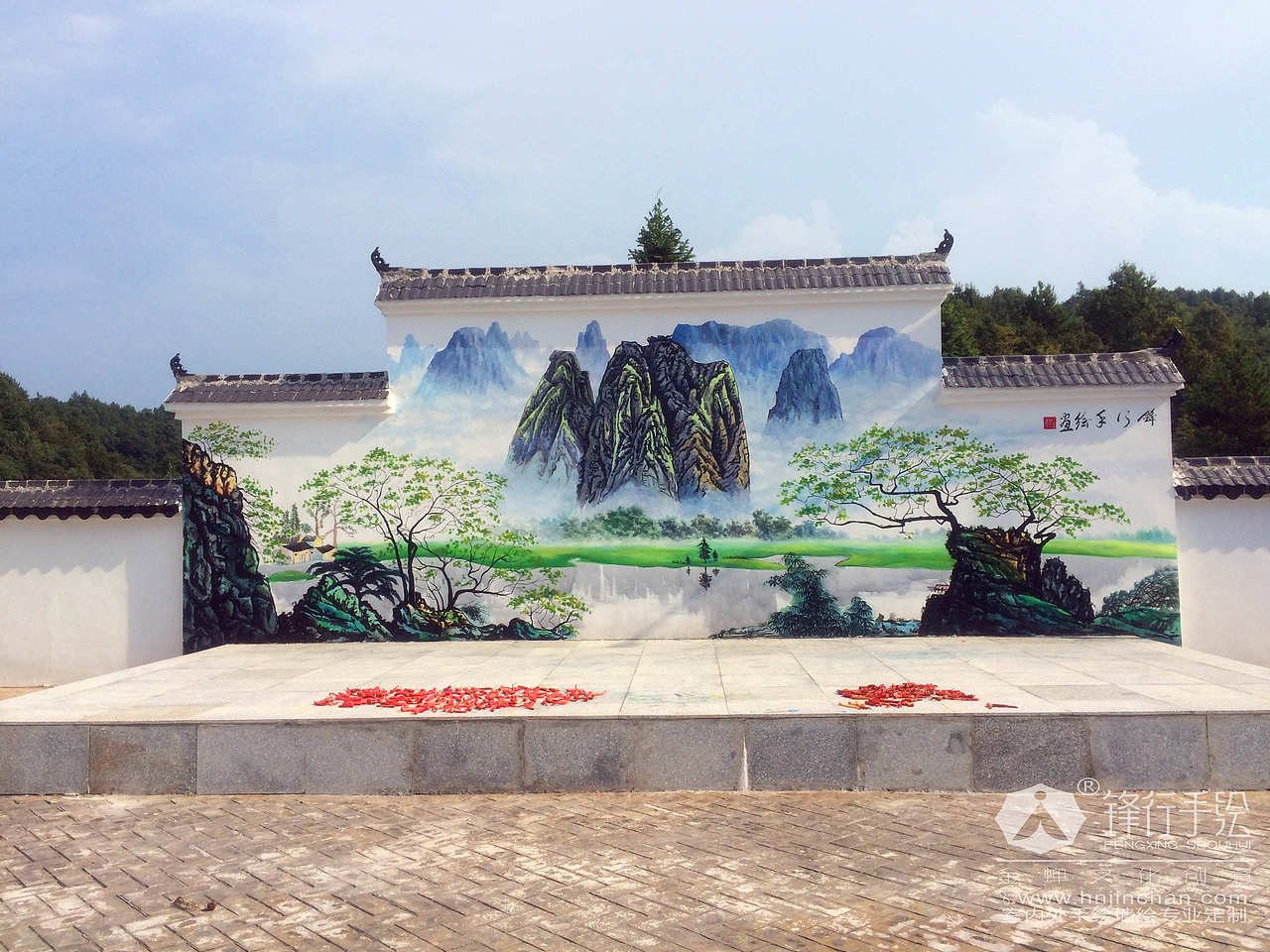 文化墙 百姓大舞台墙绘系列 怀化锋行手绘