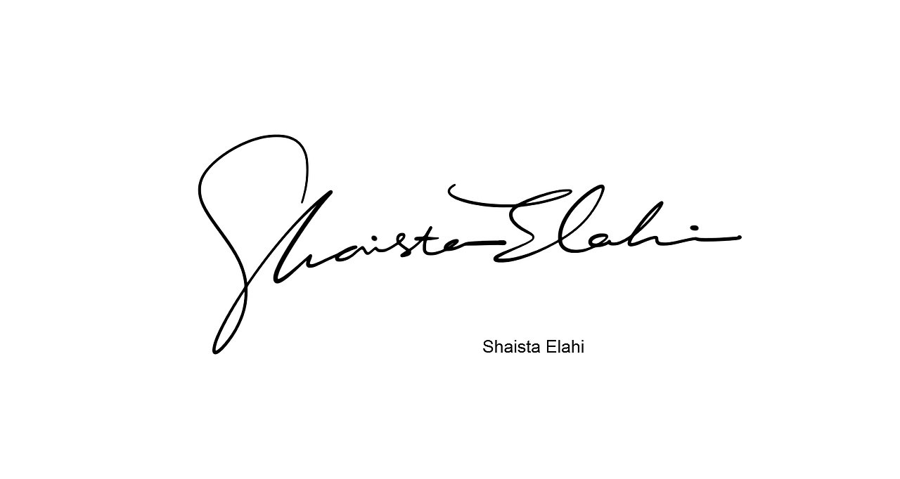 英文签名设计案例丨Shaista Elahi近百种签名设计方案