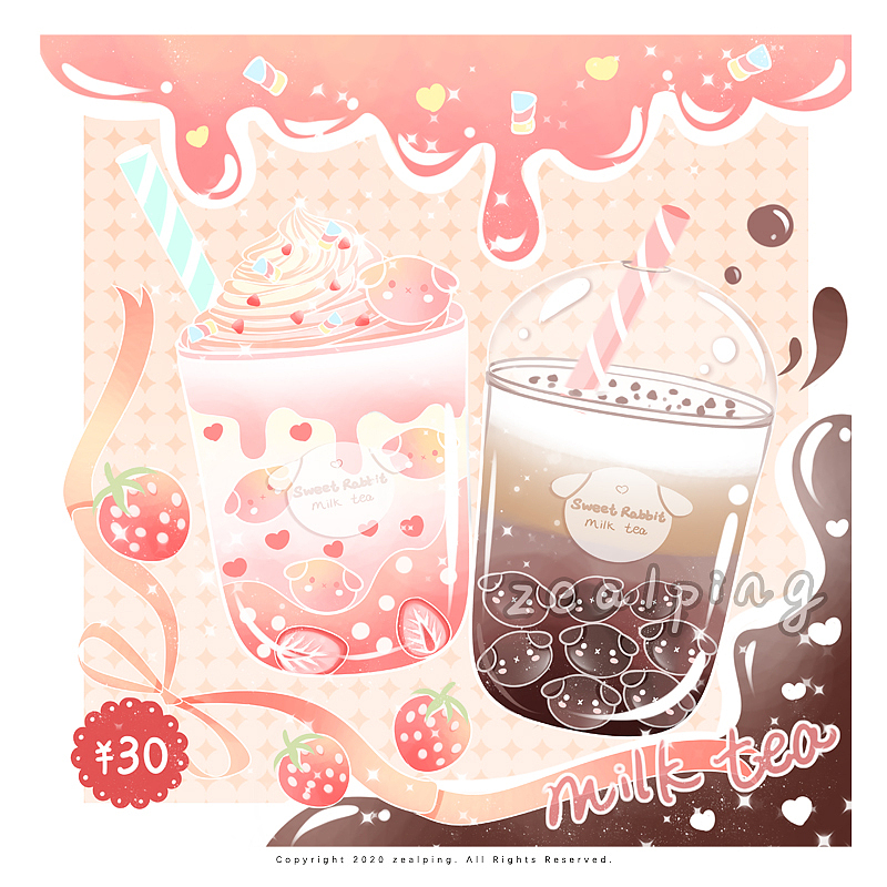 奶茶兔（图ZMTk4MjU1OTg0） - 商业插画 - 站酷设计师zealping原创素材 - 站酷ZCOOL