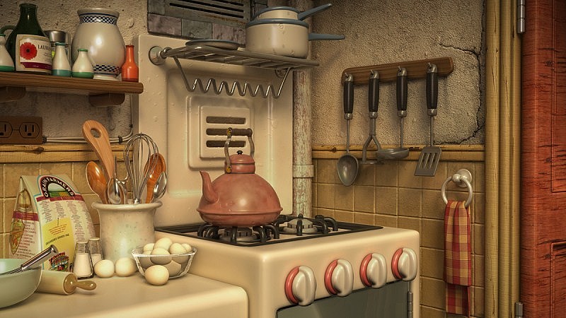 餐厅与厨房|三维|场景|林思辰_临摹作品-站酷zcool