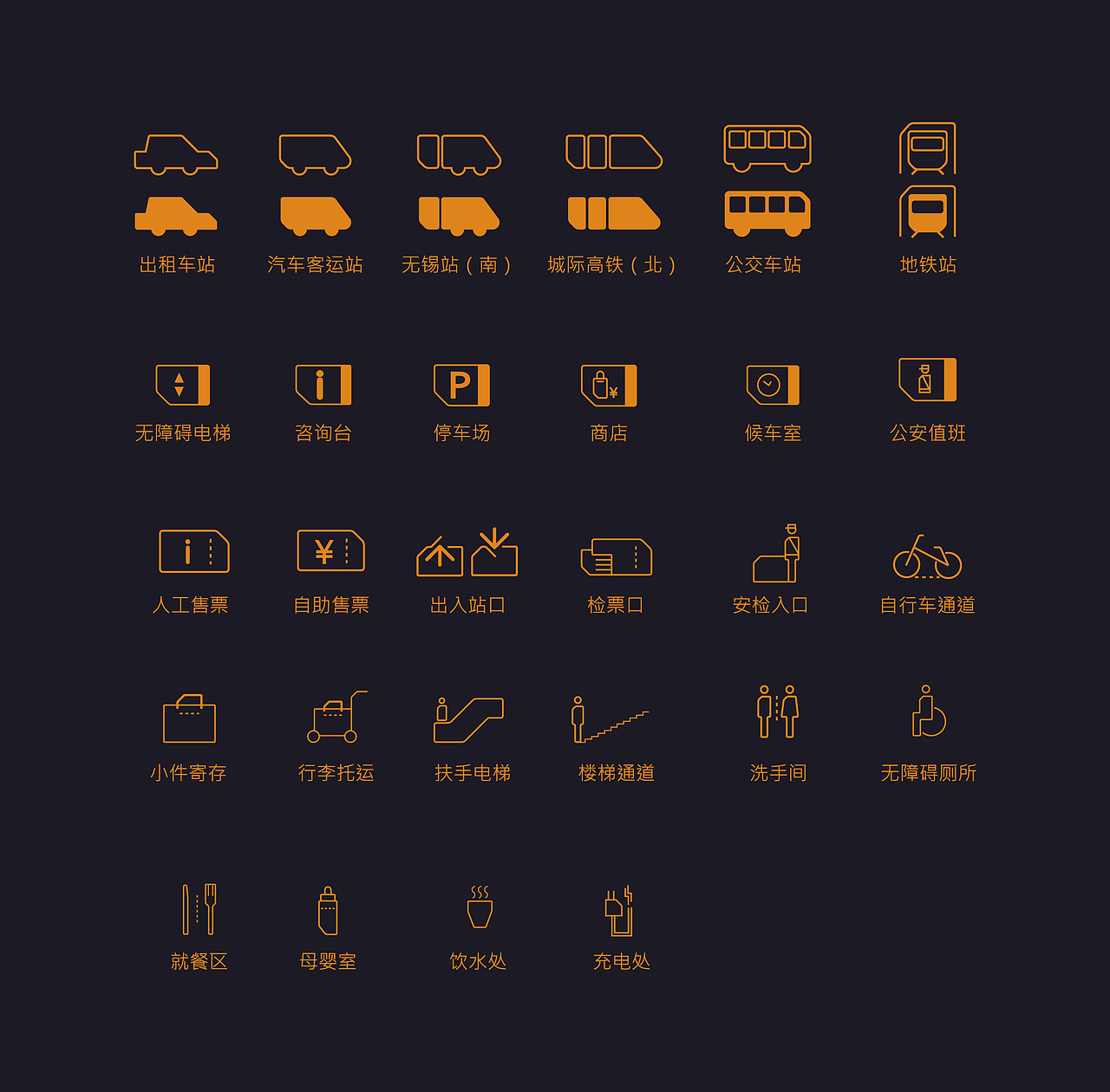 旅途——无锡火车站视觉导视icon