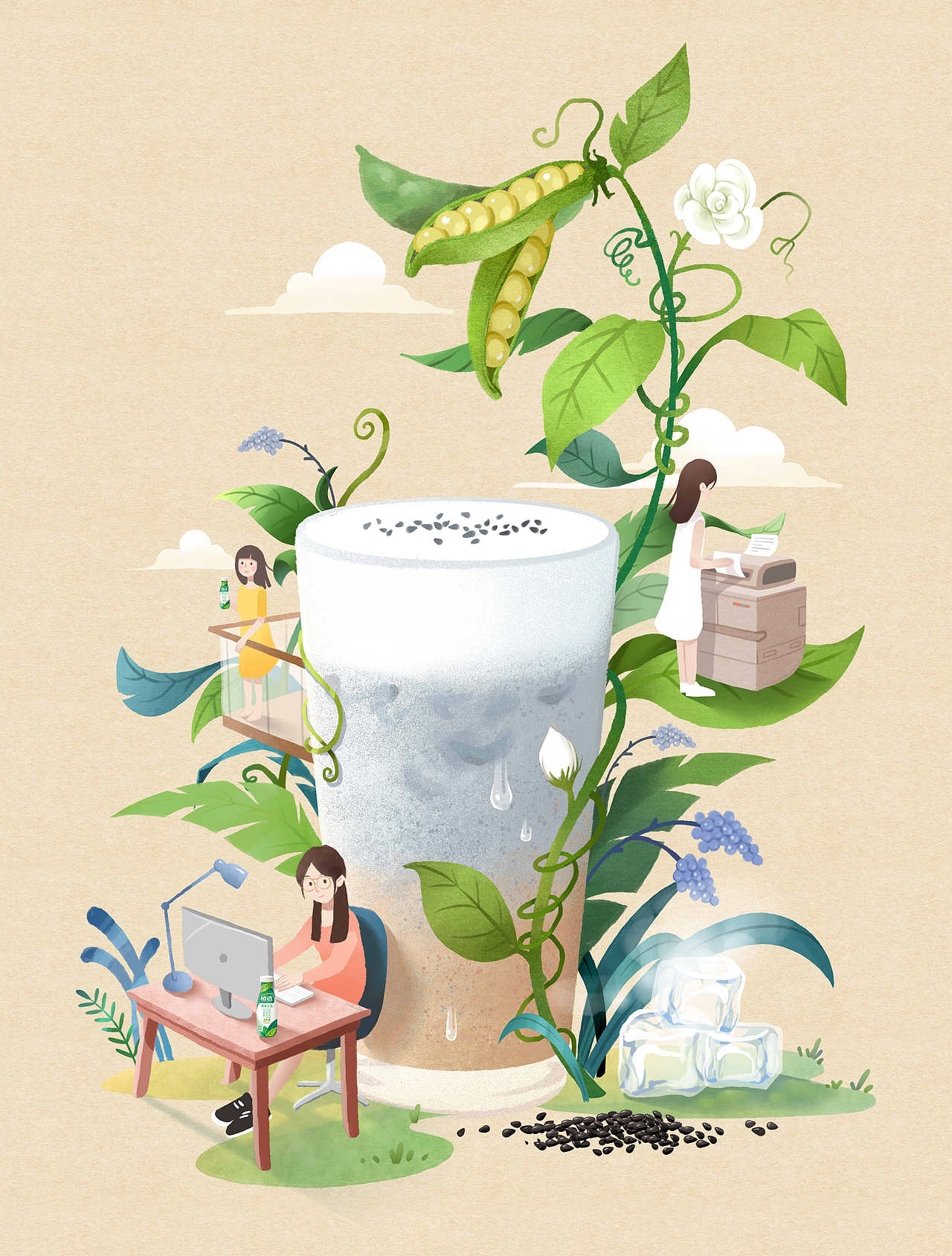 伊利植选·漫咖啡 联名打造深夜咖啡馆（图ZMTc3OTg1Nzg4） - 海报 - 站酷设计师样儿动画原创素材 - 站酷ZCOOL