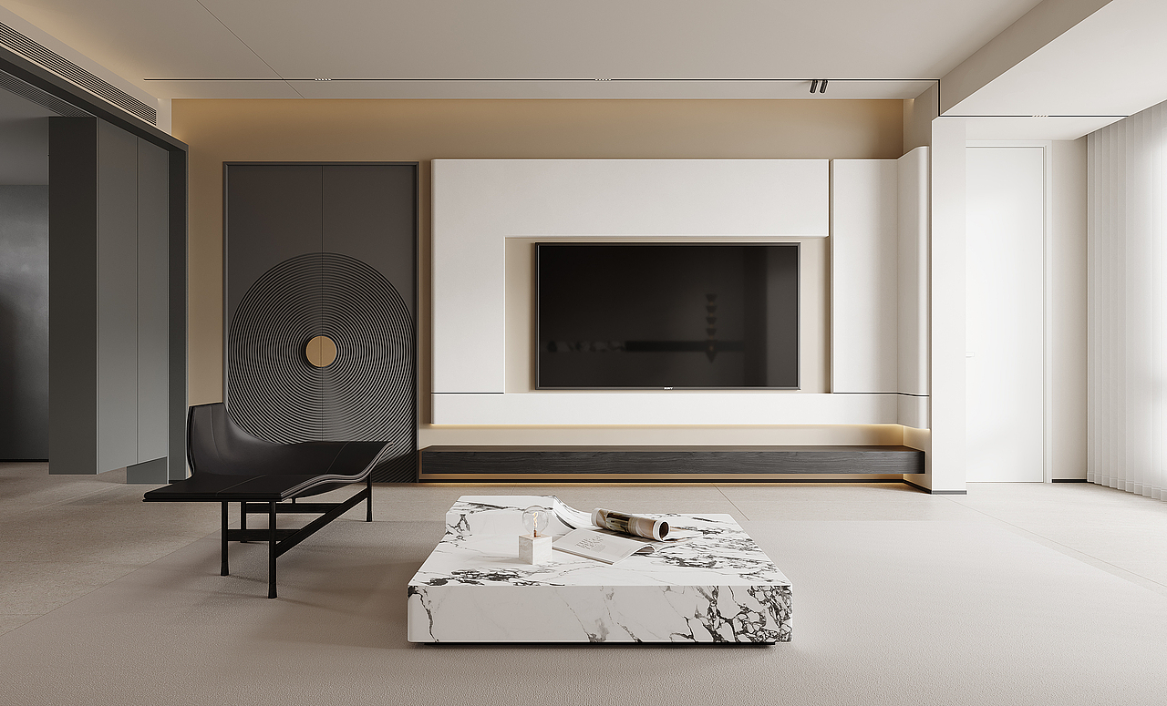 现代客餐厅——白龙马效果图