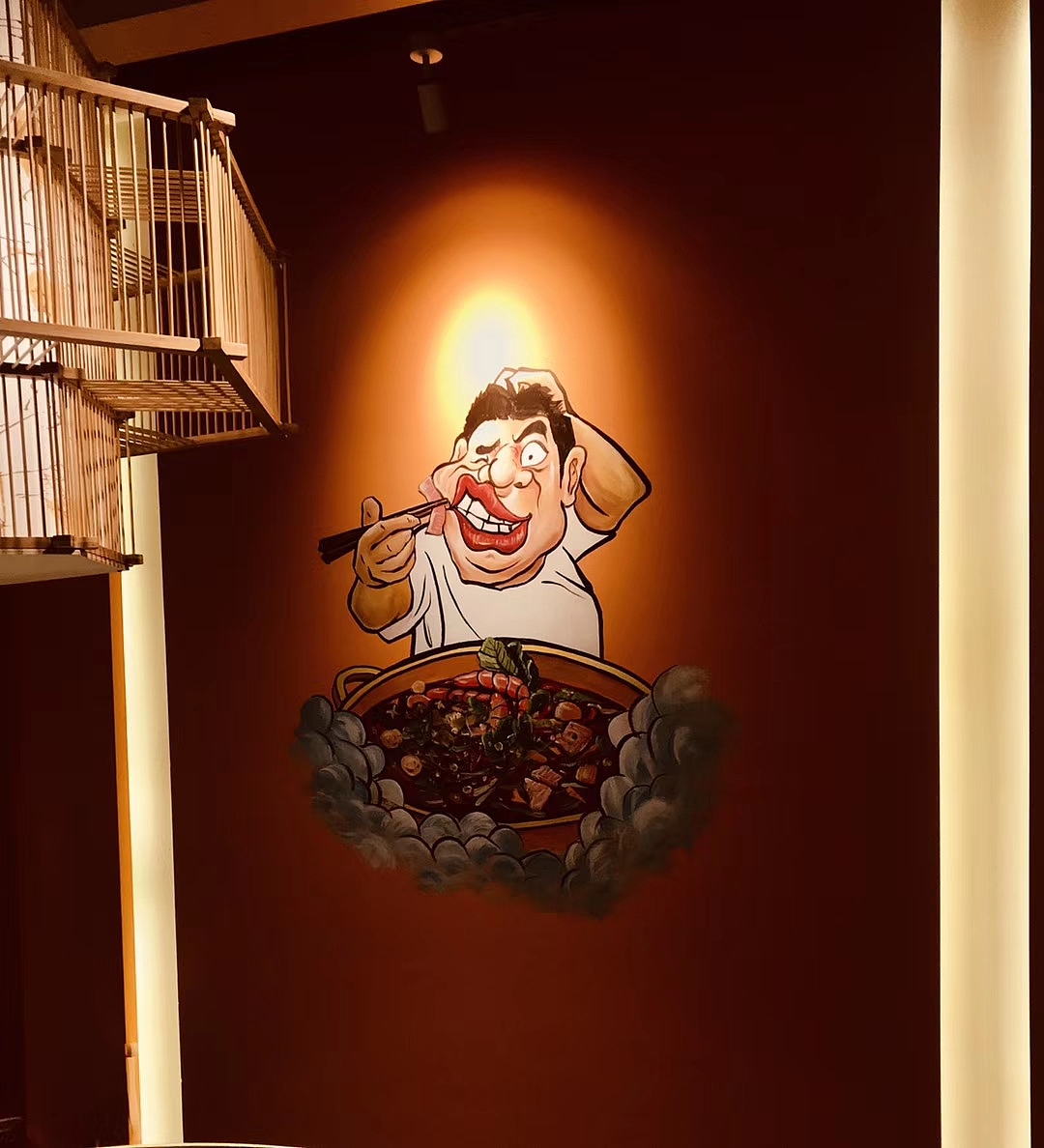 火锅店彩绘香锅店墙绘餐厅墙绘店铺彩绘墙面彩绘