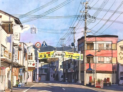 日本街景—水彩