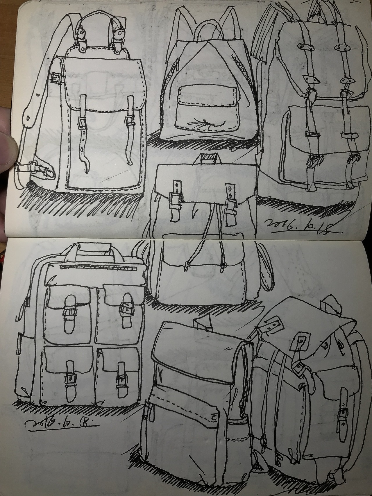 2016-2019年间467个箱包款式练习稿+附几张一根线速写