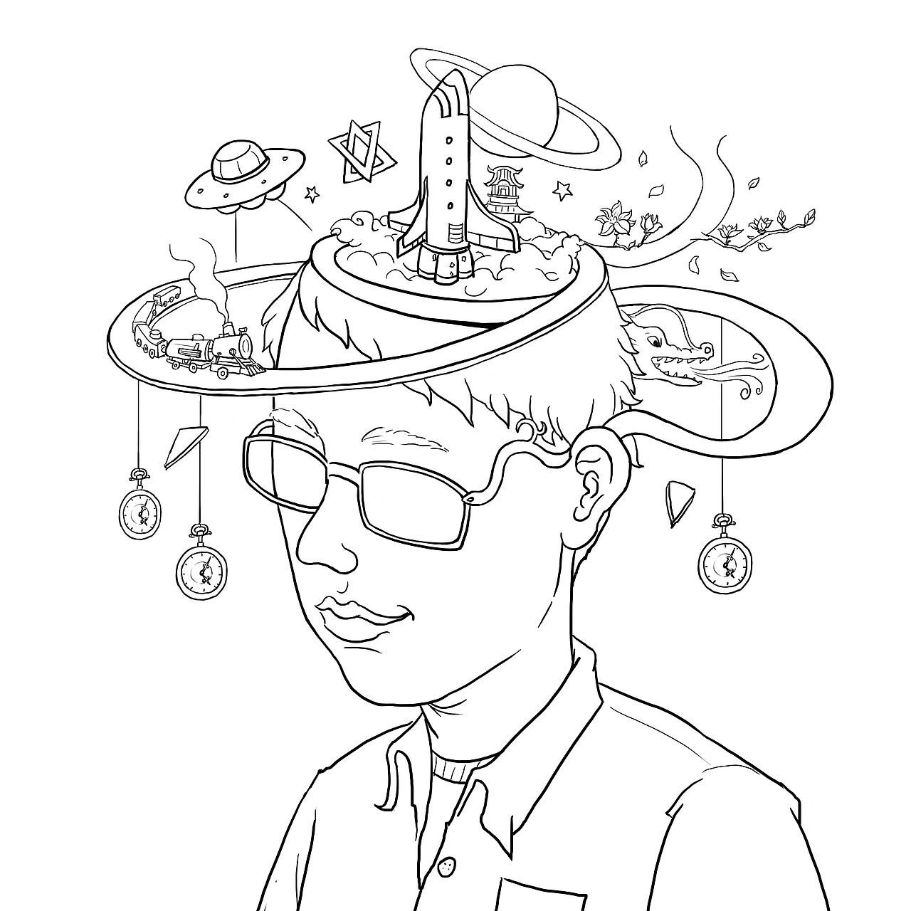 脑洞插画（图ZNzcxMTIxMzI=） - 创作习作 - 站酷设计师CHENFM原创素材 - 站酷ZCOOL