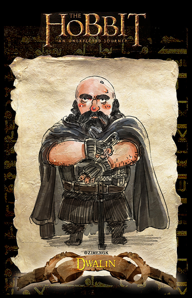 霍比特人指环王同人作品,q版卡通形象.