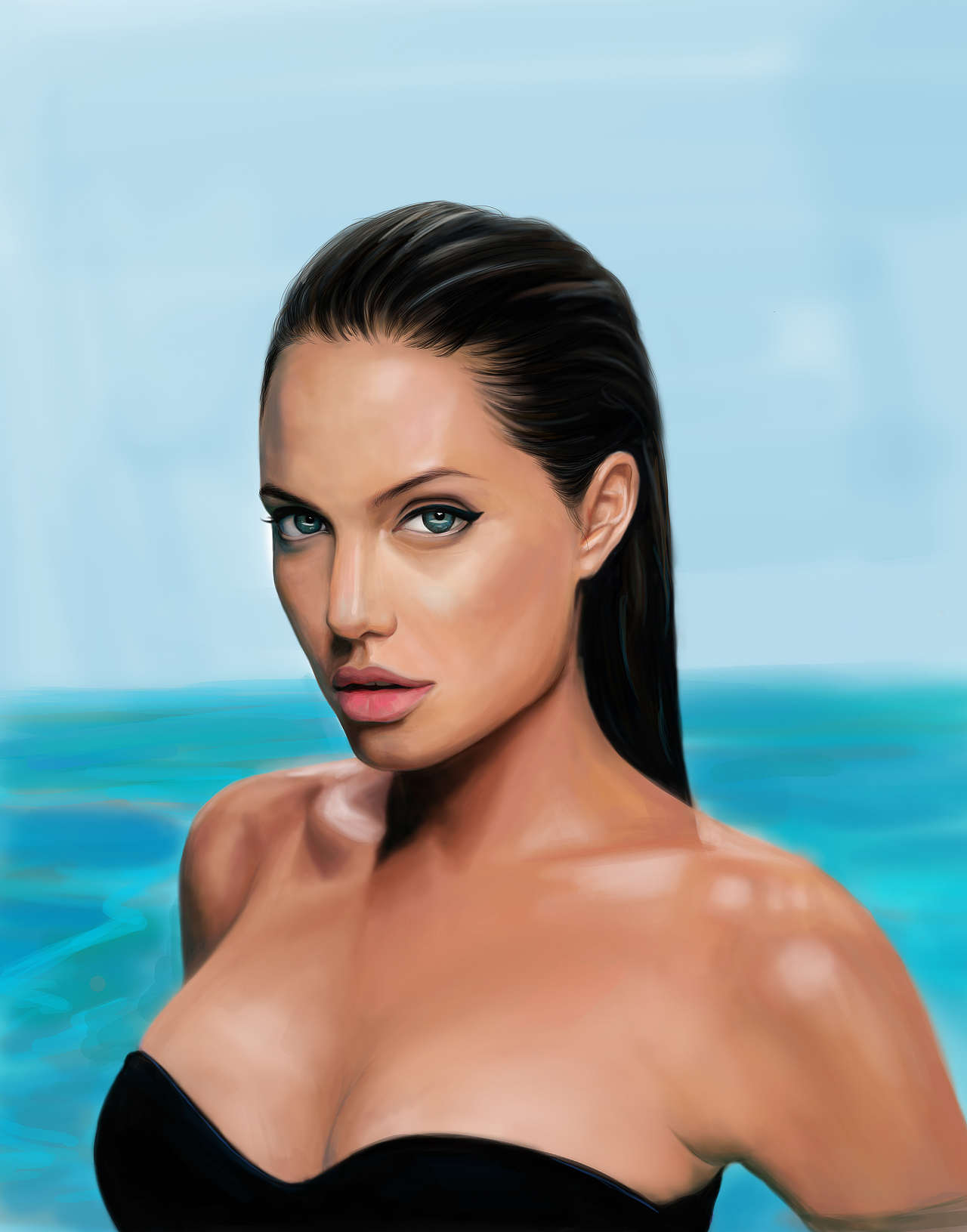 写实风的安吉丽娜朱莉（图ZMTIzNzI0NDQ=） - 创作习作 - 站酷设计师純哥原创素材 - 站酷ZCOOL