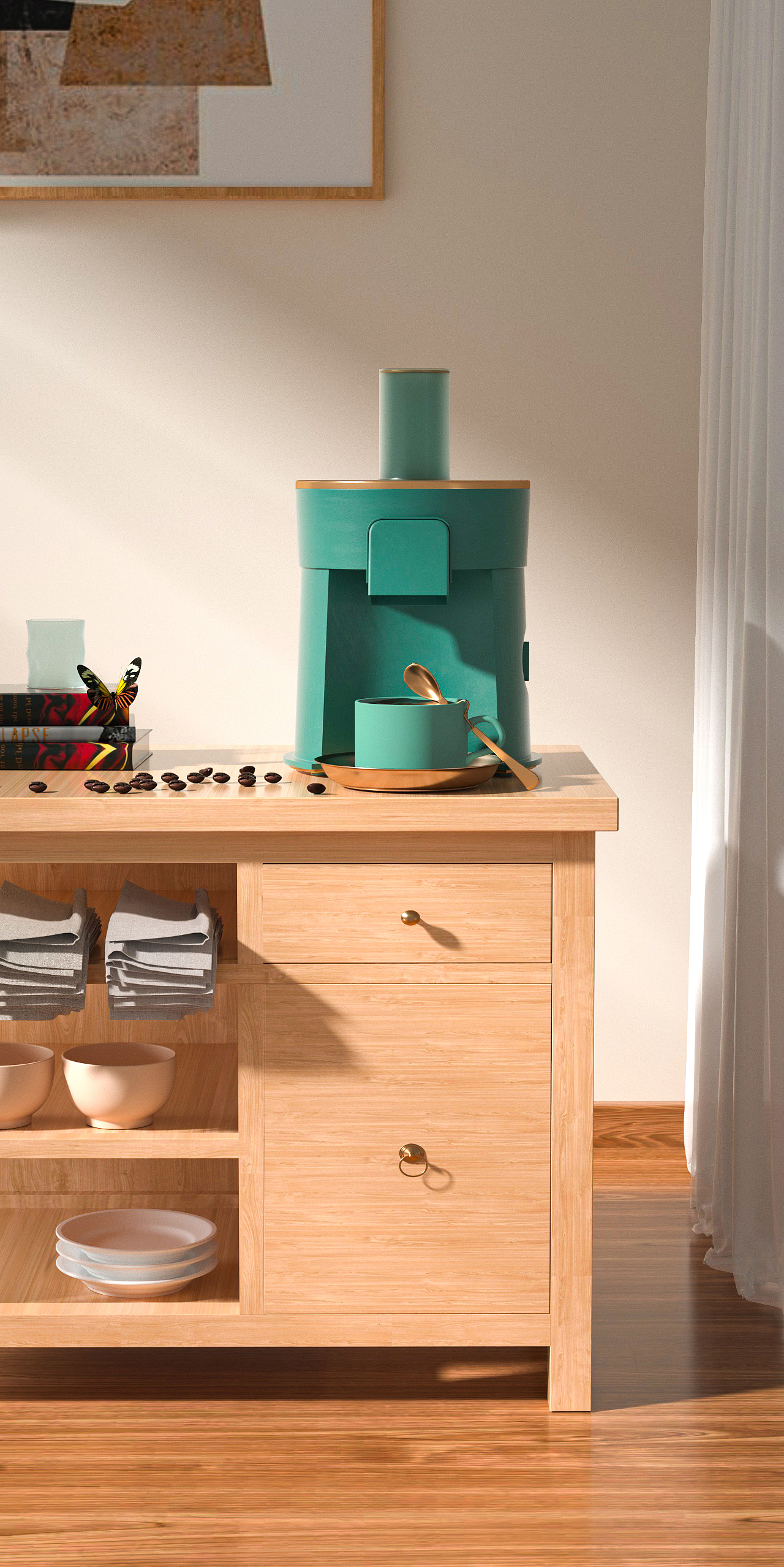 【咖啡机产品渲染】（图ZMjcwNDgyNjUy） - 其他工业/产品 - 站酷设计师H很懒原创素材 - 站酷ZCOOL