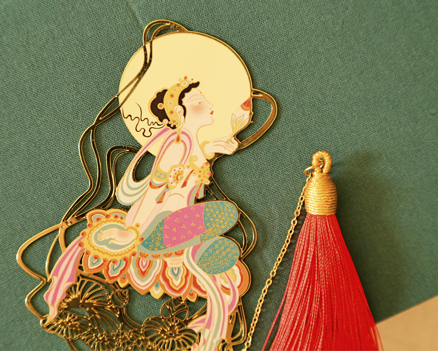 敦煌文创#金属书签-凡尘入莲(铜)