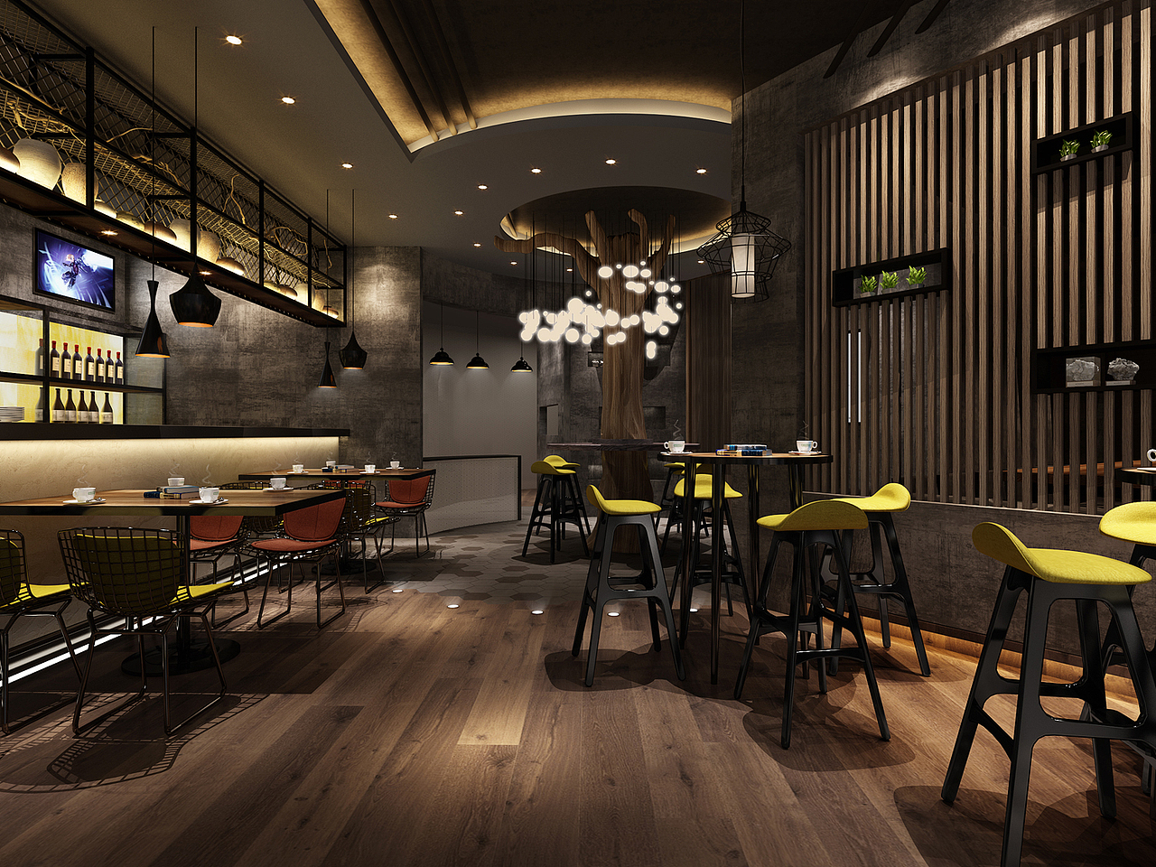 咖啡厅|三维|场景|图佳效果图_原创作品-站酷zcool
